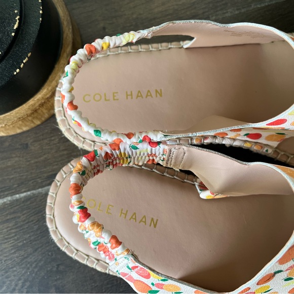 Cole Haan Pinch Sandals Marine Classic Espadrilles Fruit Print Size 7.5 B - Picture 3 of 16
